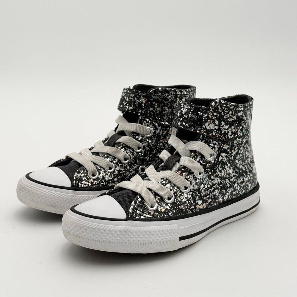 Converse All Star Chuck Taylor Glitter Hook and Loop Slip On Sneakers - US Grade
